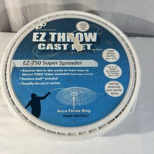 Fitec 10143 EZ Throw 750 Clear 4' Radius 3/8" mesh Triple Tied EZ-750 Cast Net